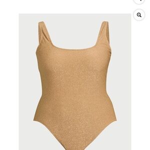 Metallic Shimmer Scoop Back One-Piece Tank Swimsuit for Women from Love & Sports